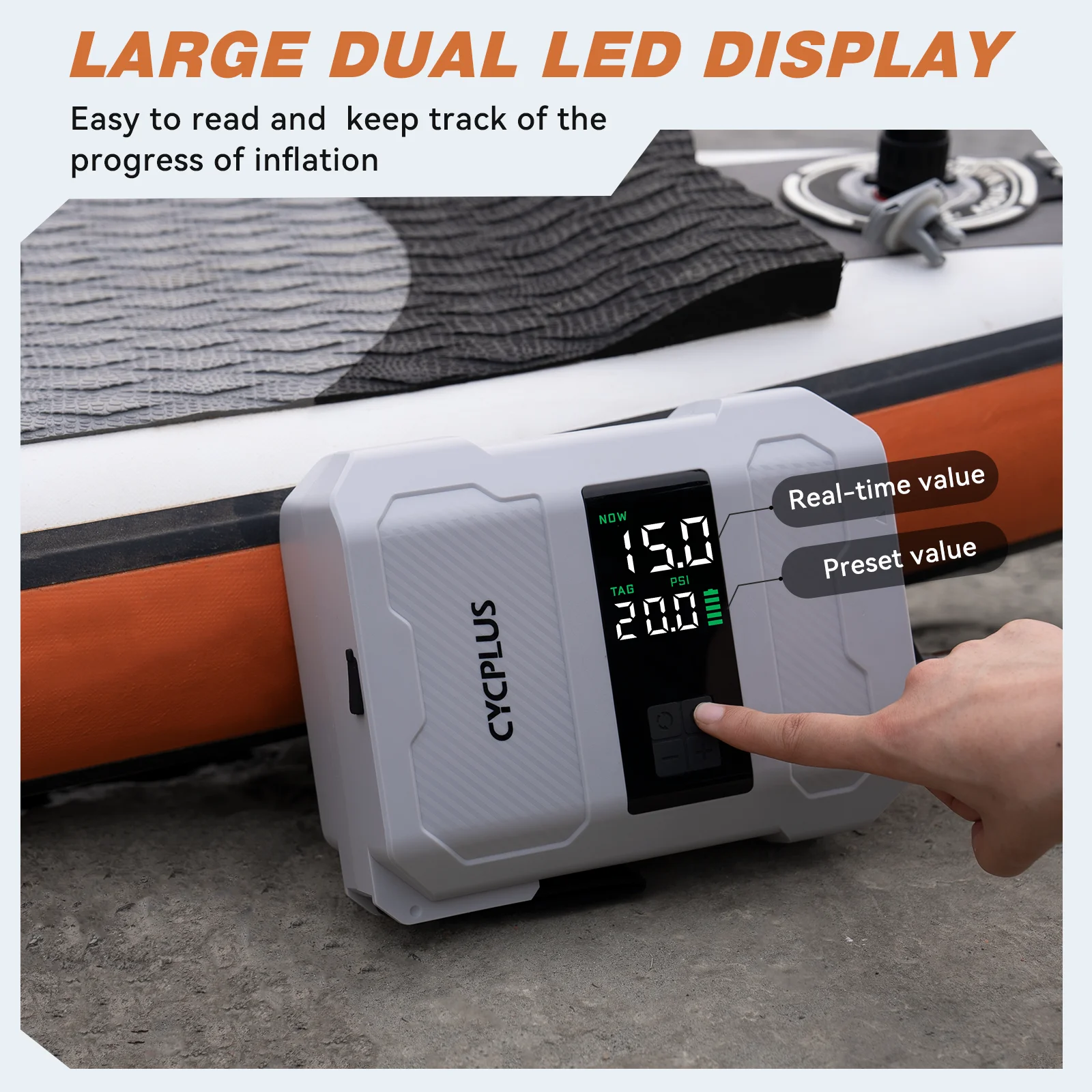 Cycplus-Volcano-インテリジェント電動エアポンプ,18.5v,5200mah