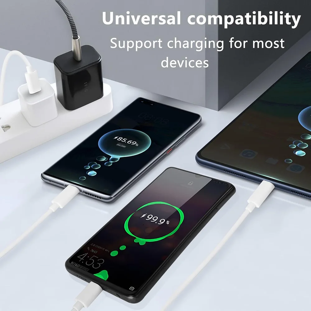 كابل شحن PD USB C لأجهزة متعددة سلك شحن قصير 3 في 1 كابل USB عالمي مع طاقة متنقلة IP/Micro USB/Type C