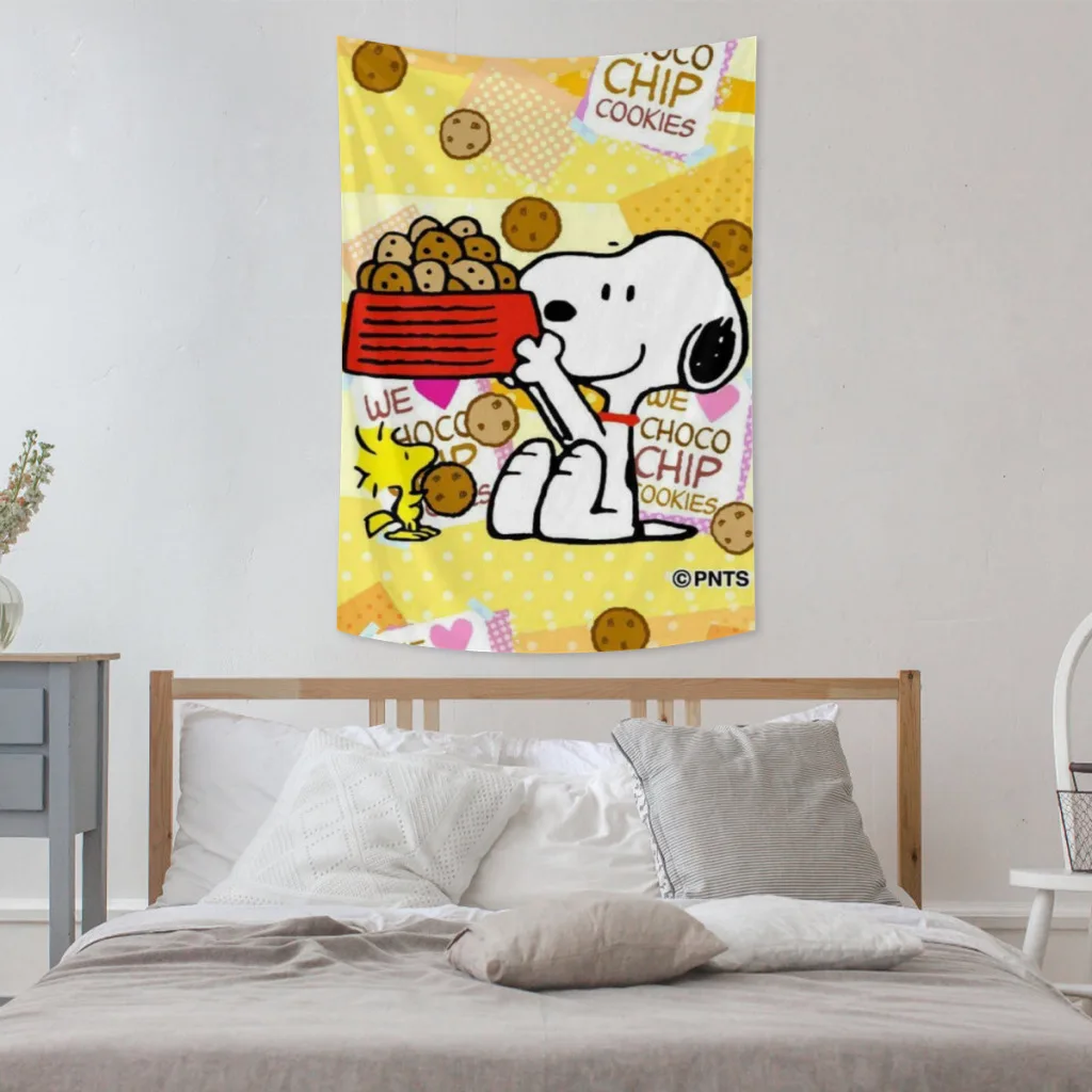 

Snoopy Peanuts Tapestry Room Décor Aesthetic Home Decoration Bedroom Wall Art