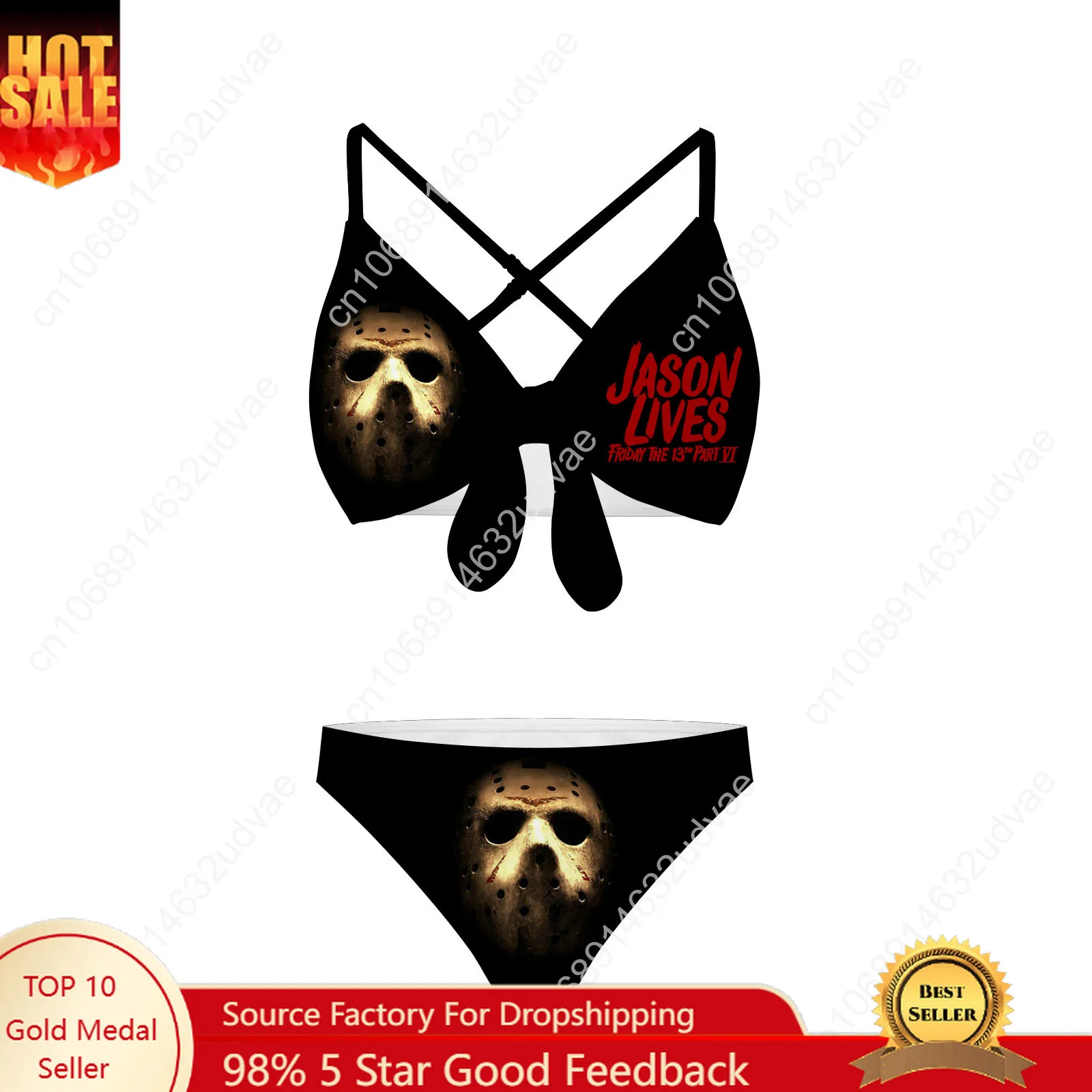 

J-Jasons F-Fridays T-The 13th Bathing Suits Cross Strap Suspenders Swimsuits Womens Personalized Swimwear Customized Beachwear