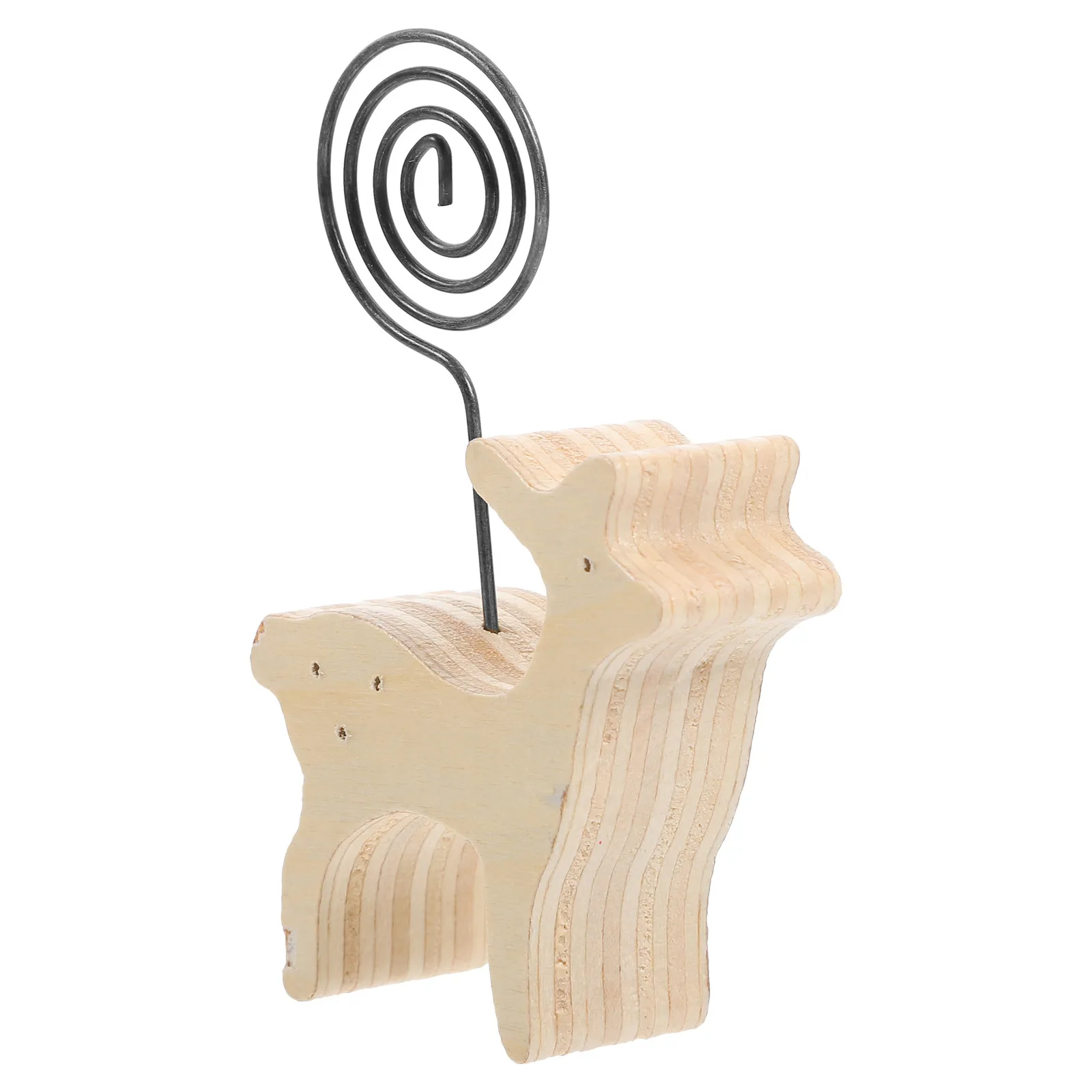 Wooden Animal Message Clip Polished Photo Clip Stand Cards Holder Animal Shape Memo Holder for Desk Office Table Number Display