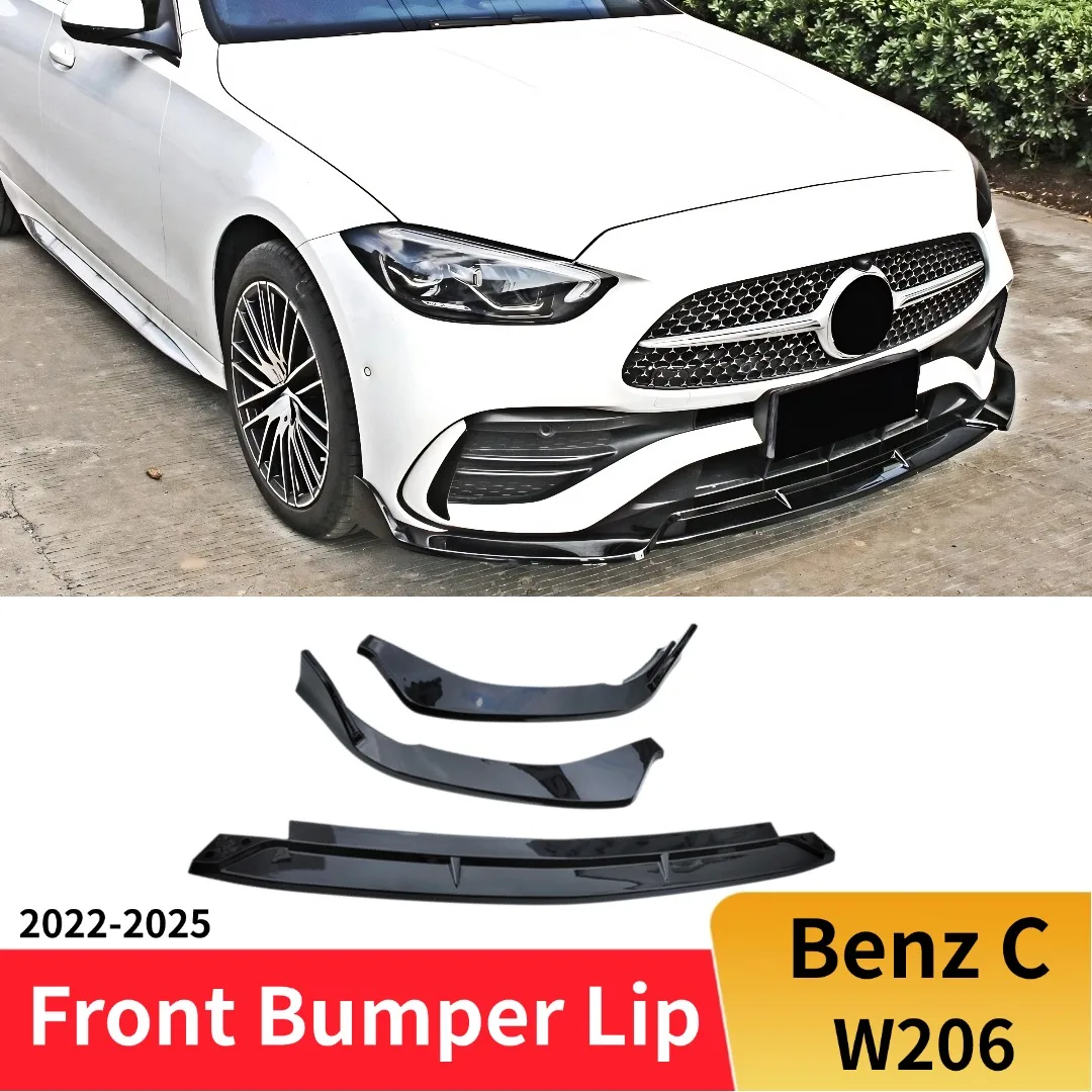 

Front Air Dam Splitter Bumper Lip Spoiler Facelift Deflector Protector Tuning Accessories For Mercedes Benz C Class W206 2022-25