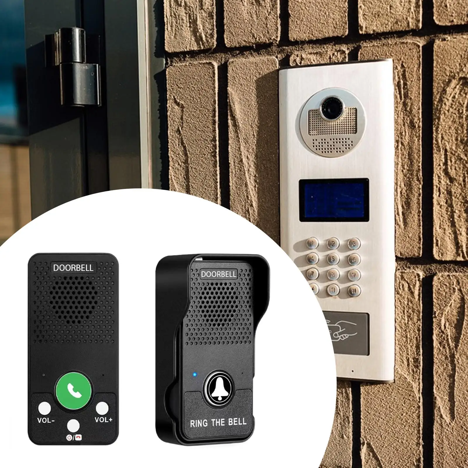 Timbre de 2 vías Timbre electrónico recargable de fácil instalación de largo alcance