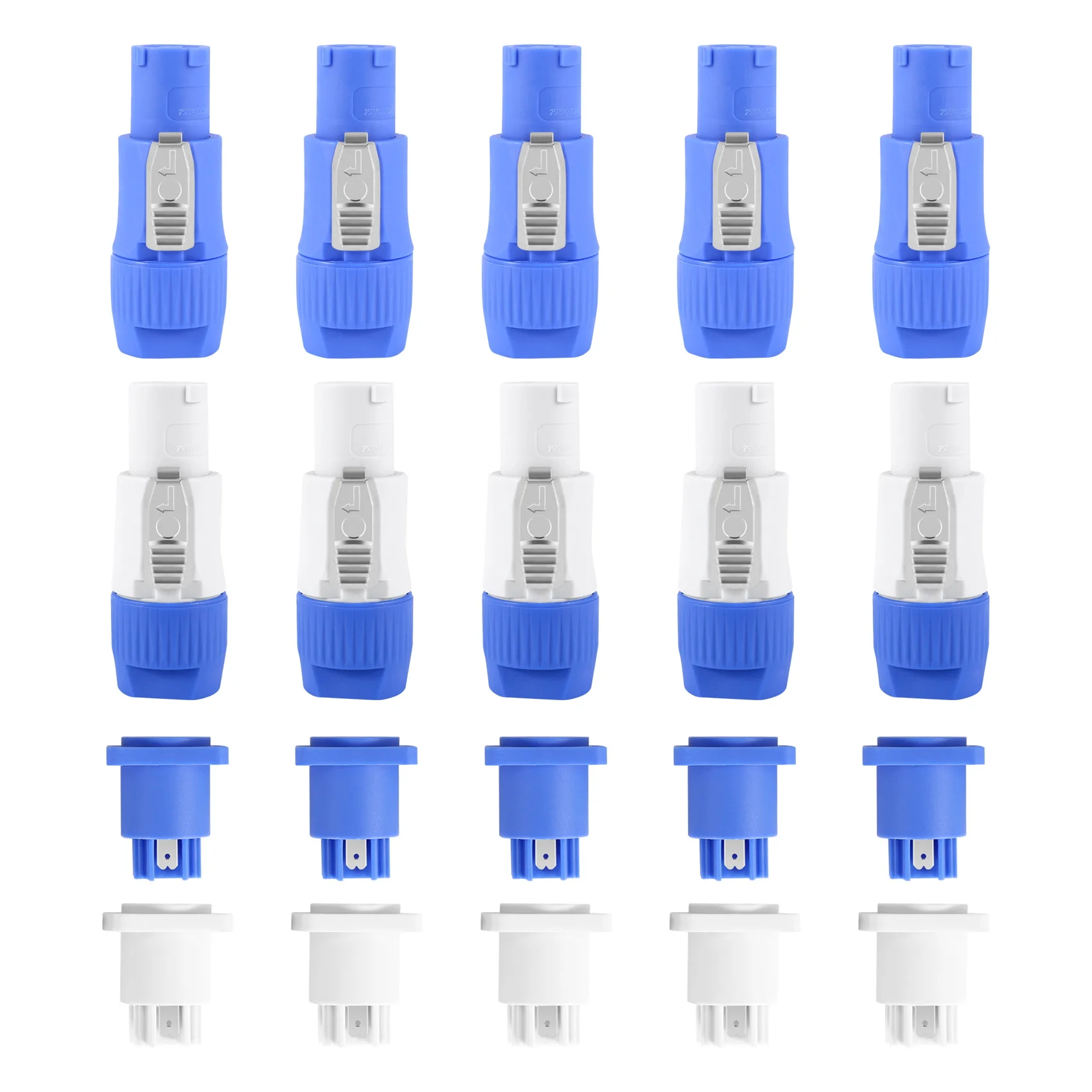 Juego de 10 adaptadores de Panel de enchufe de chasis, PowerCON tipo A, NAC3FCA + NAC3MPA-1