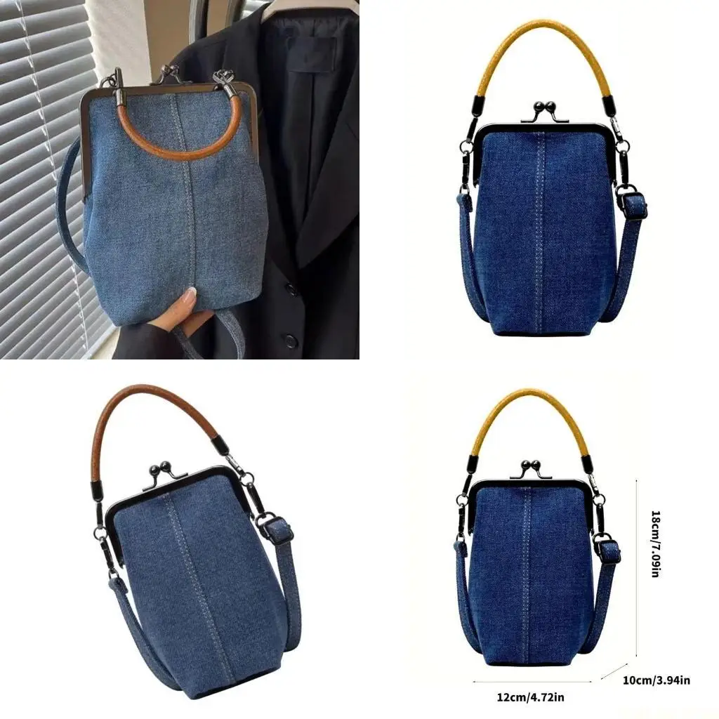 

X90D женская сумка через плечо в стиле ретро, ​​сумка через плечо, сумка для телефона, джинсовая сумочка