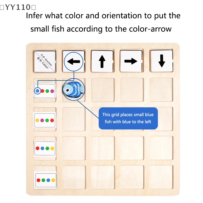 〔YY110〕Kids Montessori Wooden Educational Table Games Toys Direction Color Battle Game Toddler Early Educational Toys