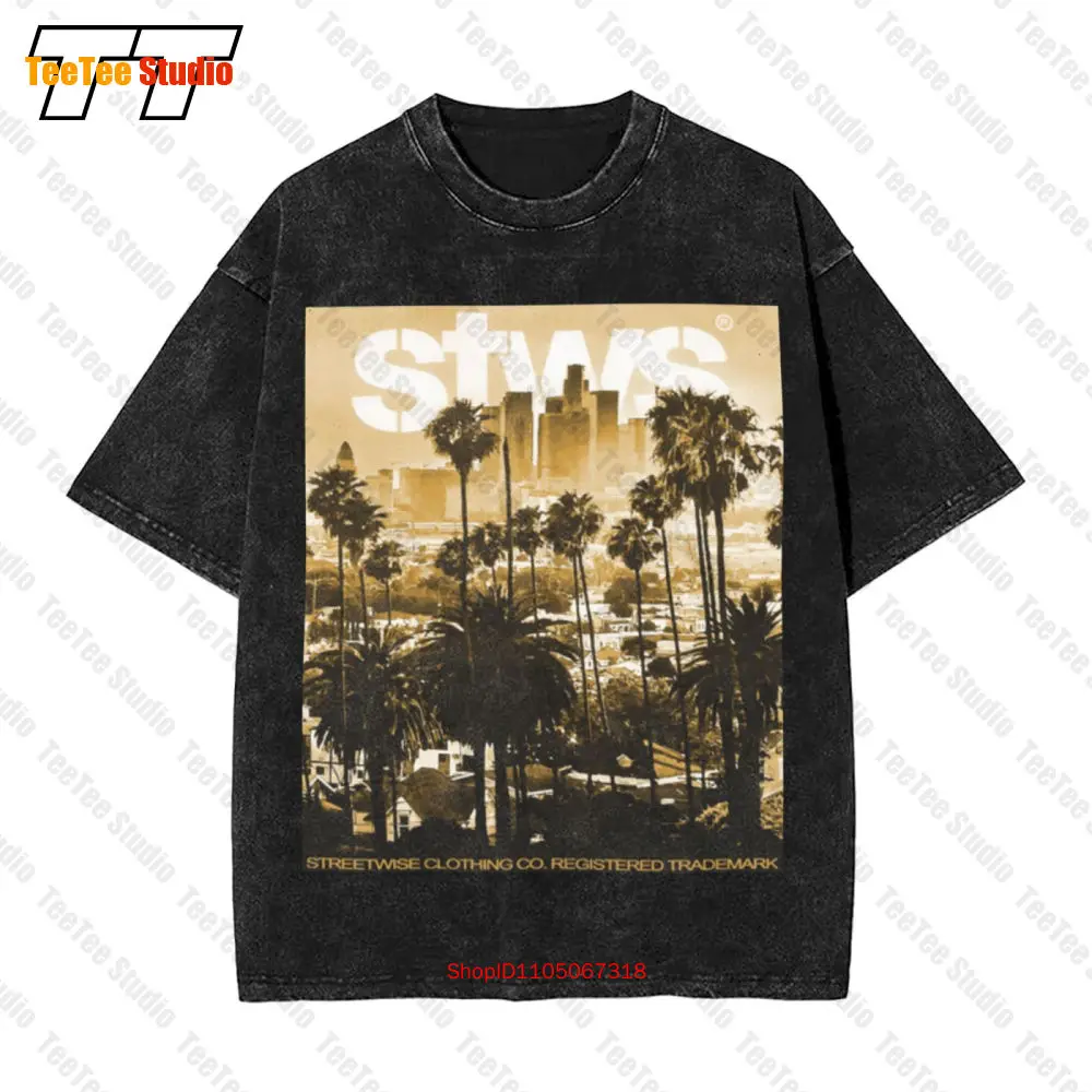 Streetwise Jungle Los Angeles Palm Vintage Oversized T-Shirt J8E1