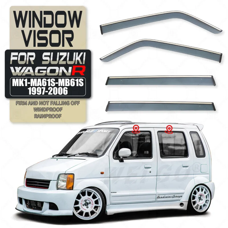 For SUZUKI Wagon R+ 1997-2010 Car Window Visor Awning Shelters Windshield Side Window Rain Sun Shade Auto Accessories