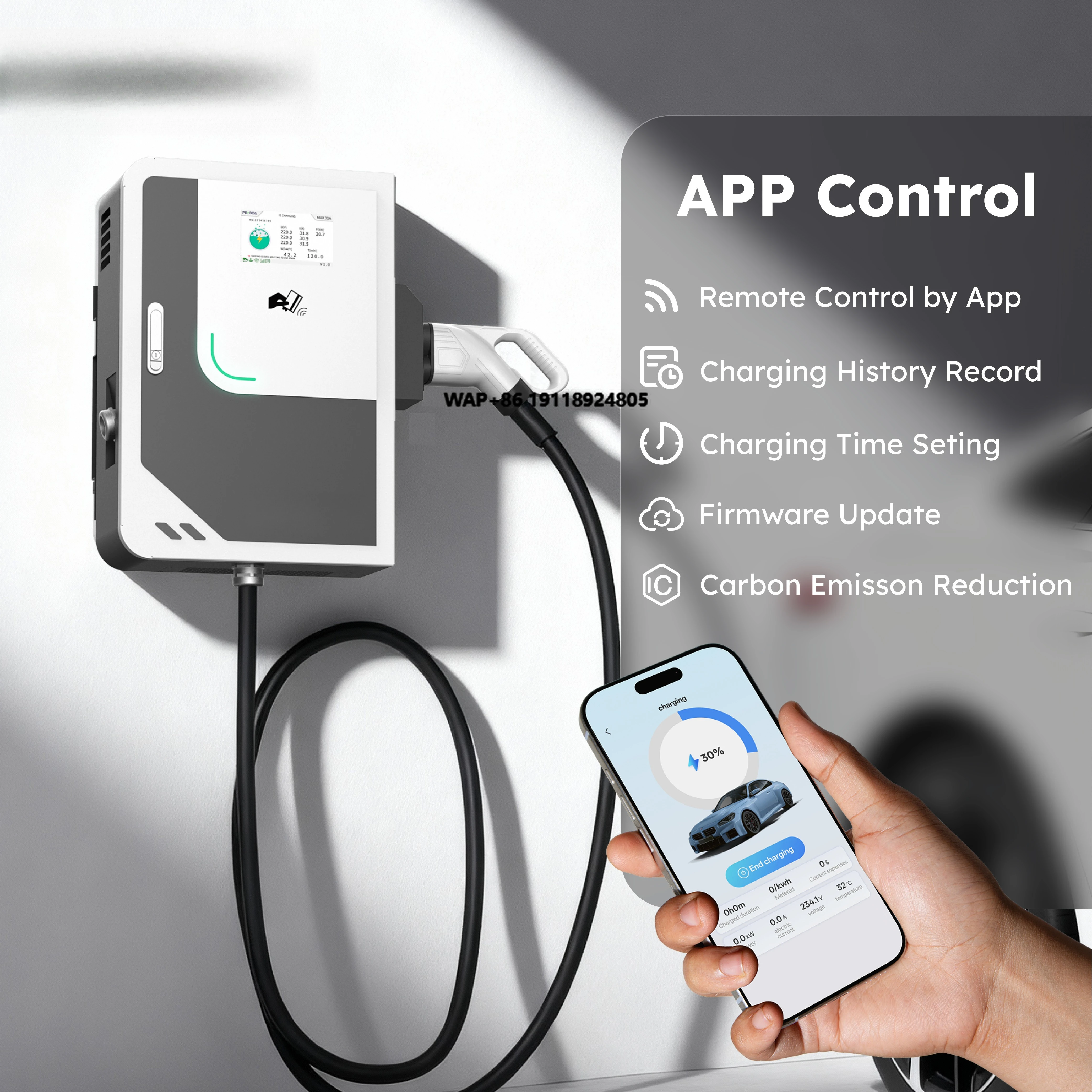 Commercial New Condition 40KW DC Fast EV Charger Wall-Mounted Station for Electric Cars Vehicles CCS2 PENODA PDA-30 IP55 2-Year