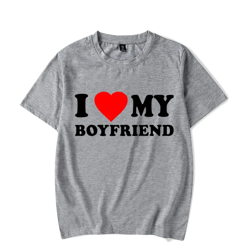 I Heart My Boyfriend Girlfriend Print magliette Harajuku Lovers Tee Shirt Unisex Summer Y2k Top Tees Oneck Sweet Couple T Shirt