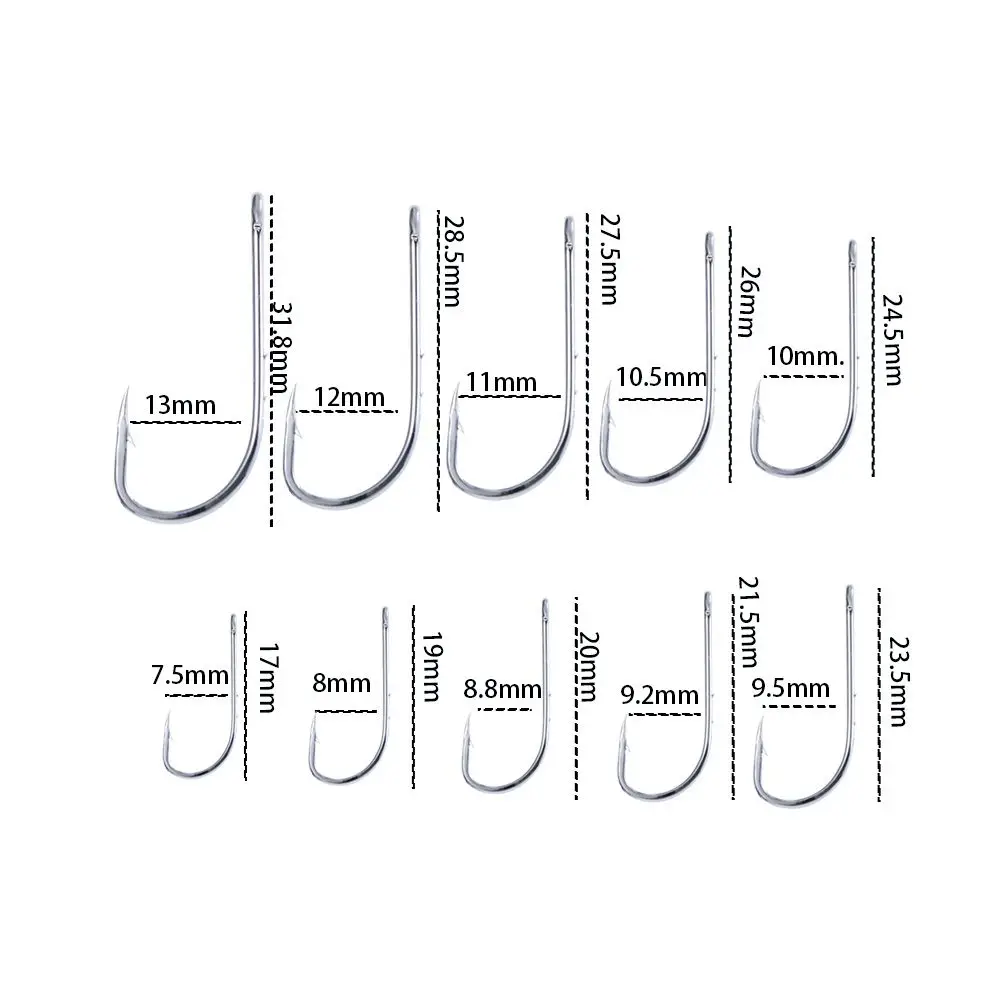 Sharp Single Circle Hook Bait Accessories Barbed Fishhook Long Shank Fishing Hook Offset Narrow Bait Hook High Carbon Steel