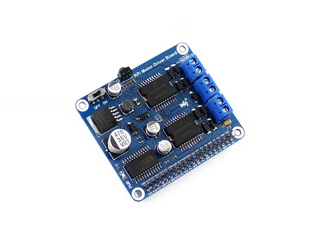 RPi Motor Driver Board,Raspberry Pi Expansion Board, DC Motor / Stepper Motor Driver,Supports Raspberry Pi series boards