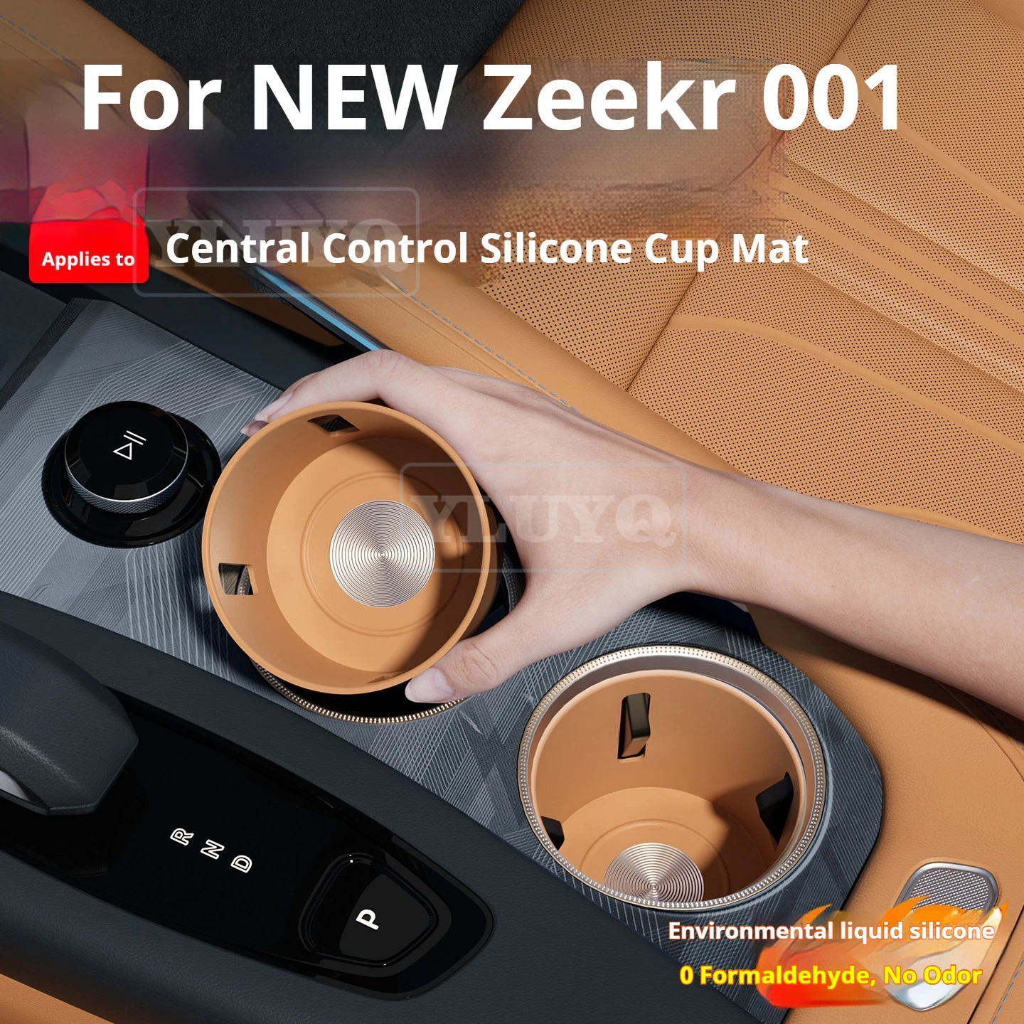 2026 For ZEEKR 001 Center Console Silicone Water Cup Holder Insert New Cup Pad Car Interior Accessories Auto