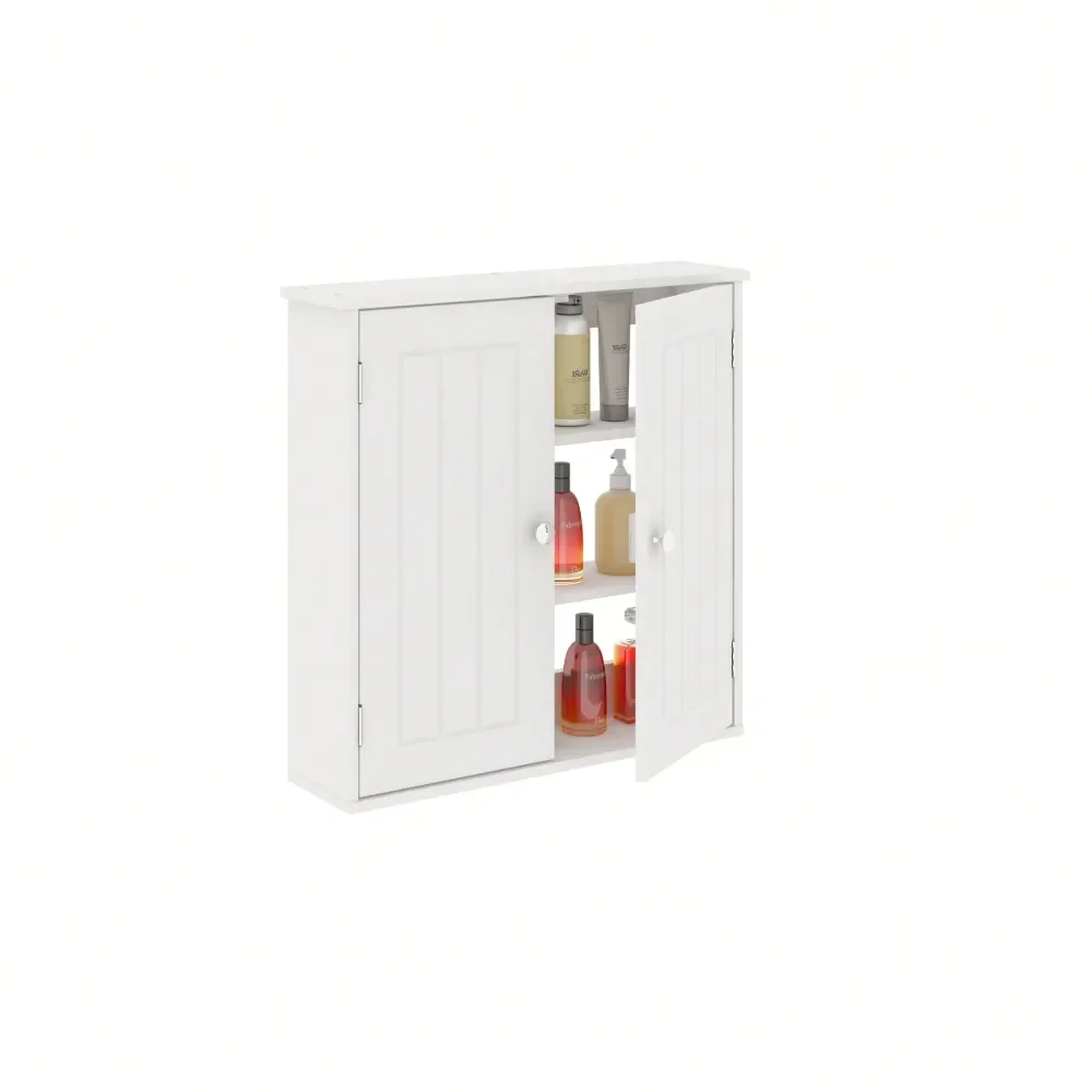 

Floor Storage Cabinet, Bathroom Storage Unit With 2 Adjustable Shelves, Bathroom Cabinet Freestanding,Open Compartment, WallMou