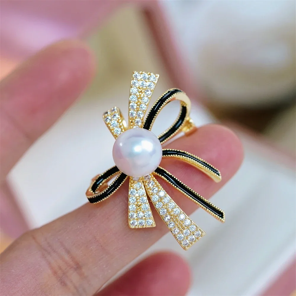 لون الذهب النحاس الزركون دبابيس عقدة ، السيدات مزاجه الصدر دبوس ، الأزياء والاكسسوارات