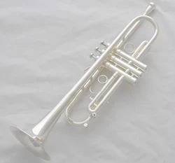 Brand new Professional Silver Trumpet New Design horn Monel valve with Case