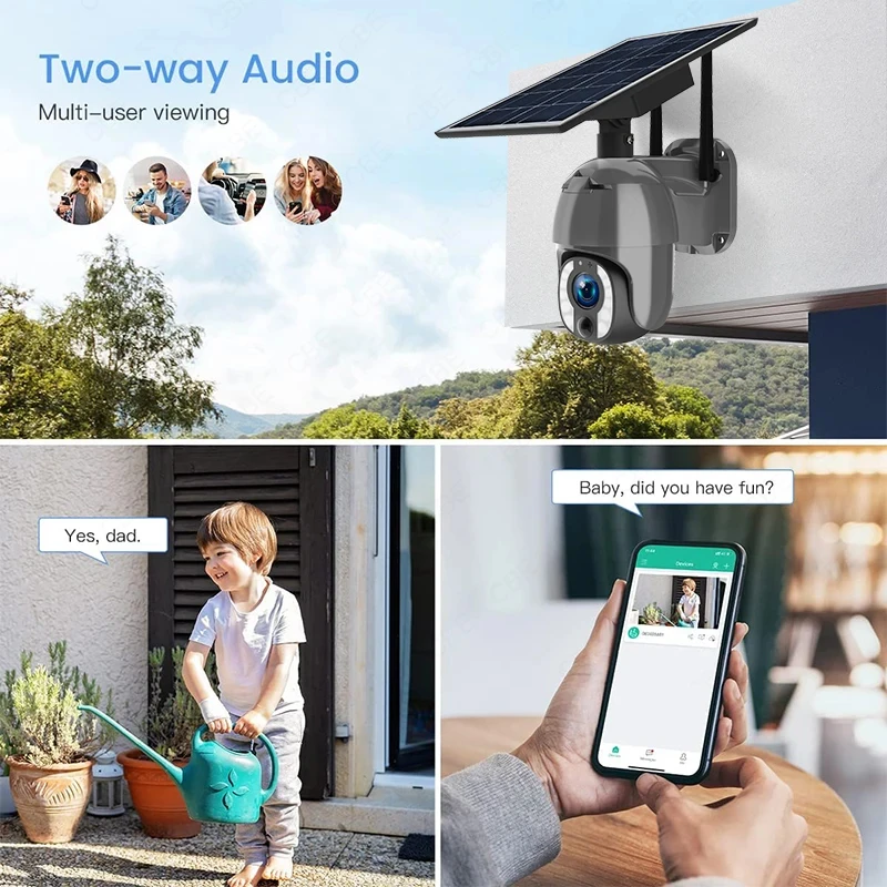 5MP 10x 5-50mm زوومينج بصري لاسلكي مزدوج الضوء PIR كاميرا أمان تعمل بالطاقة الشمسية #6