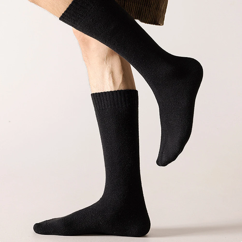 室内用メンズウィンターソックス、フリースサーマルスノーブーツ、メンズソックス、厚手スノーブーツ、アクリル繊維、快適な保温性