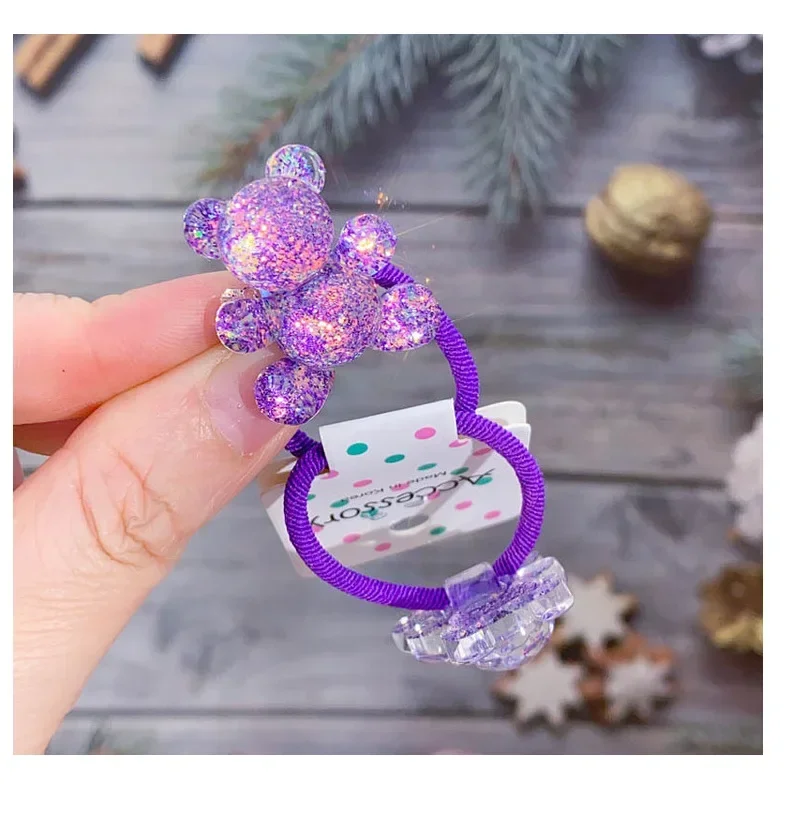 Children Sequins Floral Elastic Hair Bands Rubber Band Hair Tie Princess Kawaii Rope Headwear Girls Kids Hair Accessories