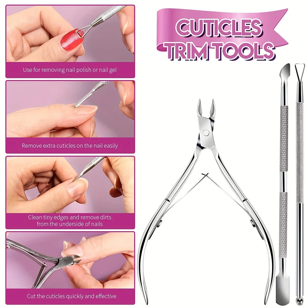 Kit per la cura delle unghie da 12 pezzi-Set completo di Manicure e Pedicure con lime a doppia faccia, strumenti precisi per cuticole