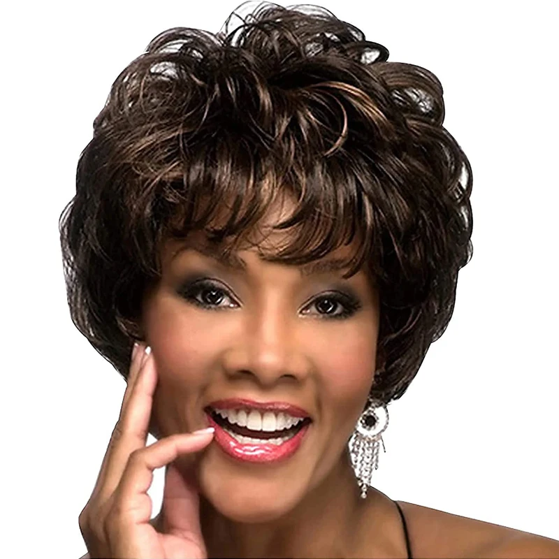 HAIRJOY Ladies Wig Short Fluffy Curly Heat-Resistant Synthetic Hair Wig, Suitable for Parties, Parties and Daily Use
