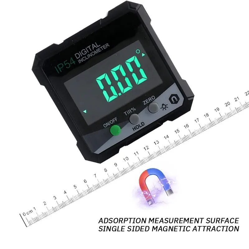 Digital Display Inclination Box Precision Measurement with Backlight Magnetic Suction Protractor Inclinometer Angle Meter 1PC