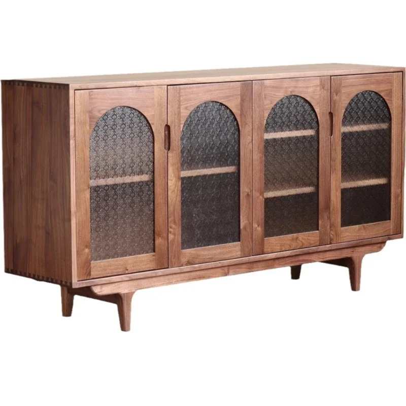 

Solid wood sideboard vintage tea Changhong glass kitchen multi-functional storage cabinet