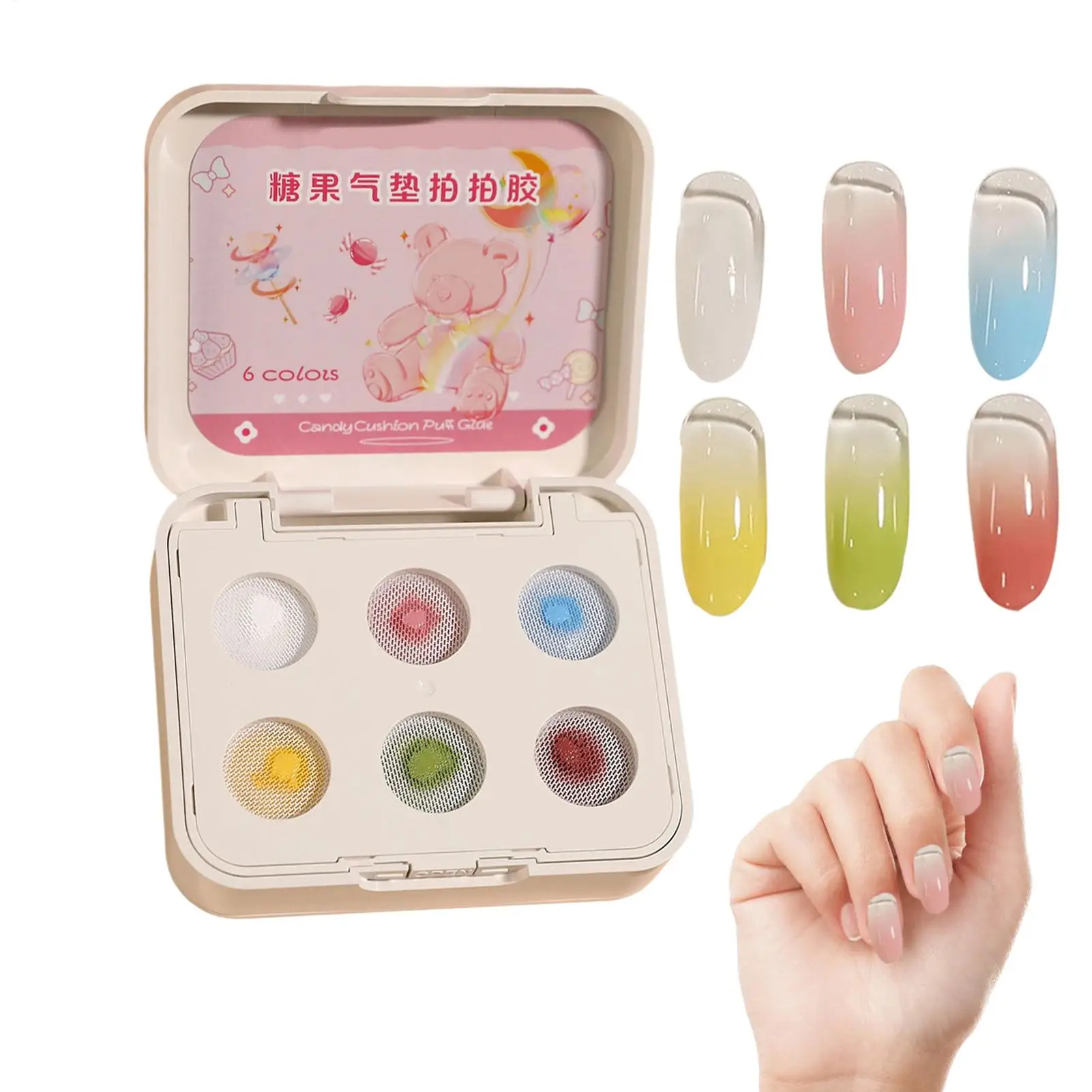 

Nail Gel Paint Palette High Pigment 6-Grid Gradient 15g Women Nail Patting Paint Gel Kit for Enthusiasts Beginners Professionals