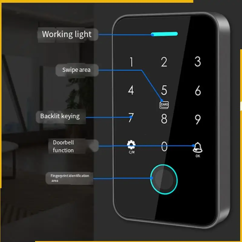 

A93P Dual RFID 125Khz+13.56Mhz NFC Tuya Outdoor Fingerprint Access Control Keypad IP67 Waterproof Biometrics Door Opener