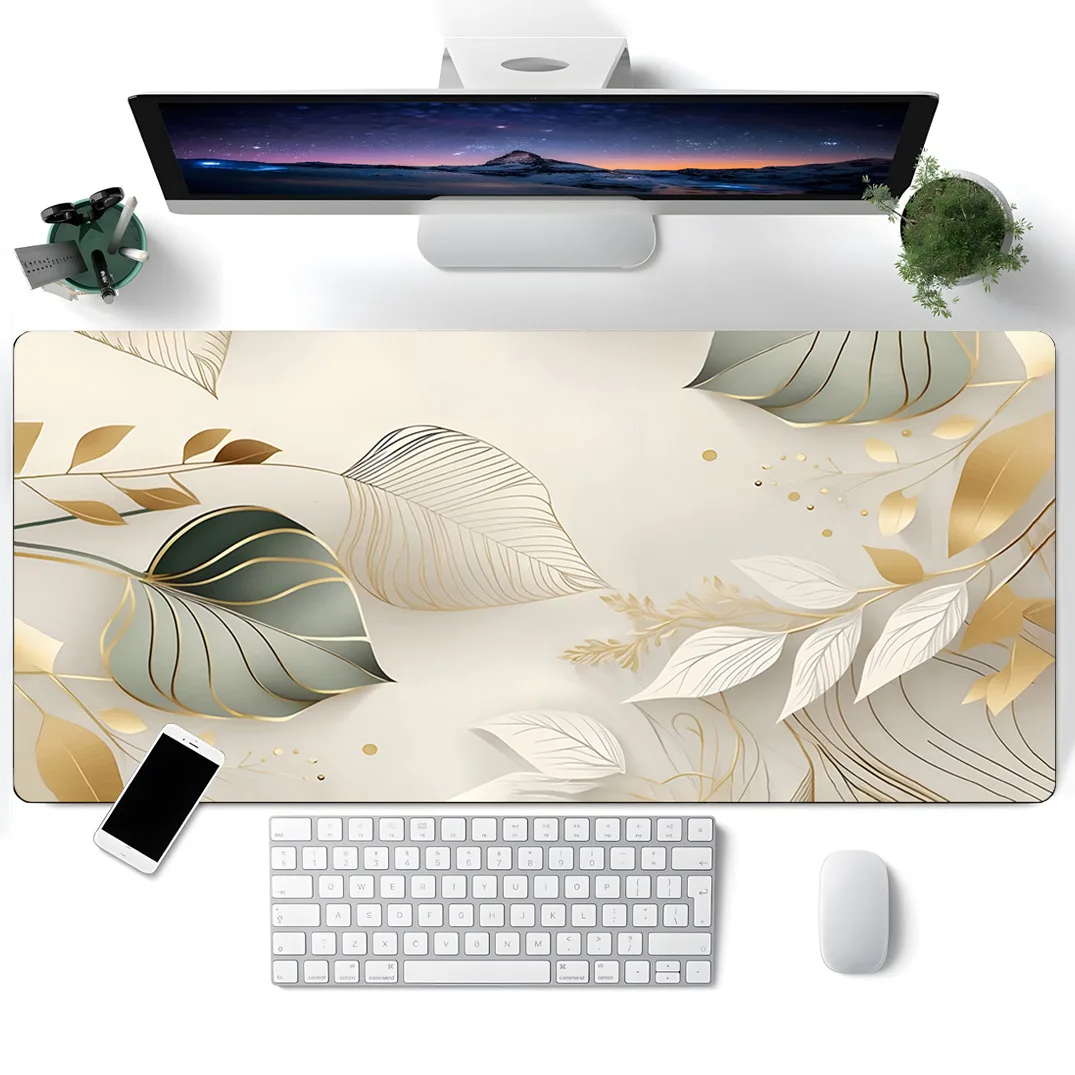 Large Printed Desk Mat Anti Slip Rubber Base Lock Edge Keyboard Mouse Pad Extended Gaming Table Mat for Office Laptop Computer