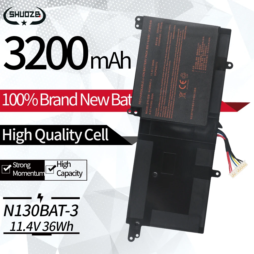 NEW N130BAT-3 Battery for CLEVO N130BU N130WU N131BU N131WU NP3130 for Haier Lingyue S4 for Tuxedo Pro 13 14 6-87-N130S-31A00