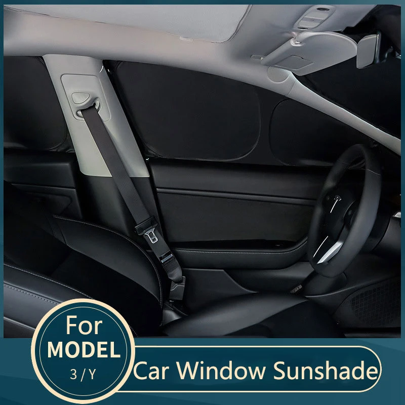 

SORGHUM Car Sun Shade for Tesla Model 3 Y 2016-2024 Windshield Sunshade Cover Protector Front Side Window Privacy Blind Shading