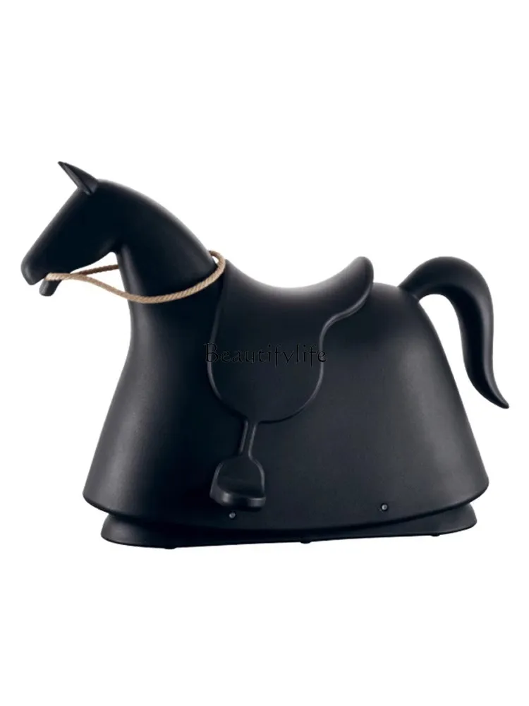 

Nordic creative designer fiberglass rocking horse chair shopping mall children's room outdoor ornament