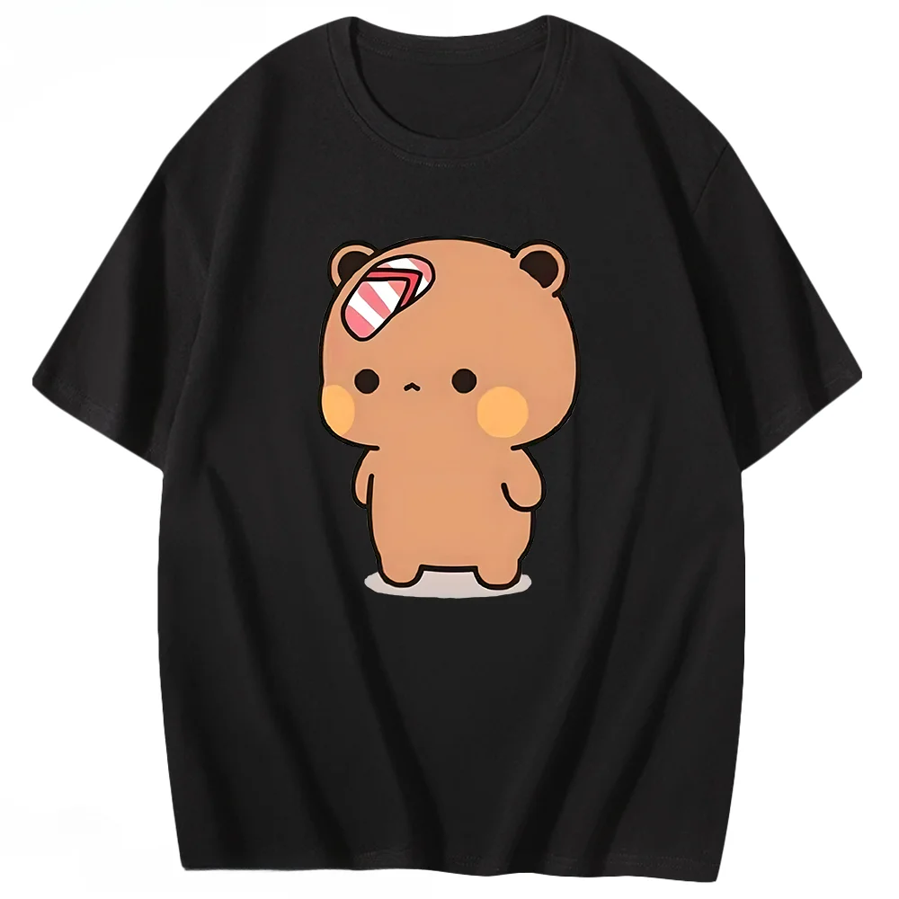 Cute Dudu Was Threw Flip 2024 T-Shirts Flops By Bubu Since He Teases Bubu Graphic Shirt Kawaii Panda Bear Men 100% Cotton Tees