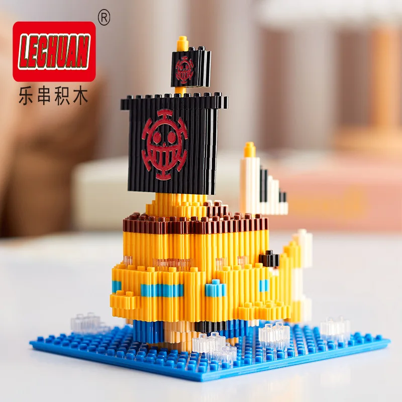 Thousand Sunny Linkgo Building Blocks One Piece Pirate Ship 3D Model Polortang Going Merry Connection Mini Bricks Figure Toys