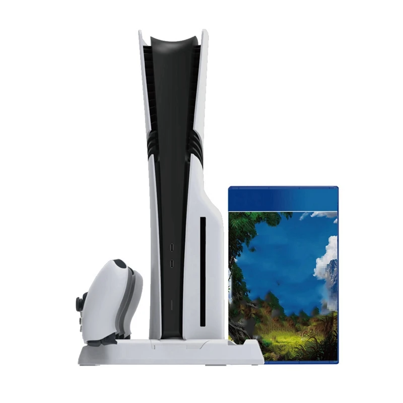 Multi-Functional Cooling Dock สําหรับ P5 คอนโซล Universal Dock Docking Station พร้อมแผ่นดิสก์ Handle สําหรับ PS5 PRO/PS5 slim