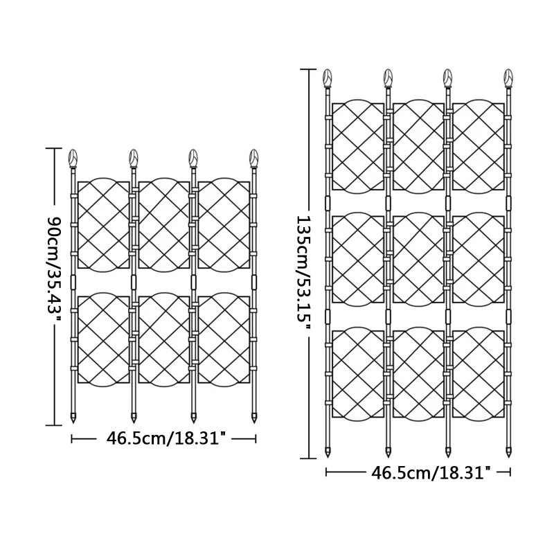 Garden Trellis for Climbing Plants Rustproof Iron Potted Vines Vegetables Vining Flowers Patio Metal Wire Lattices Grid Panels