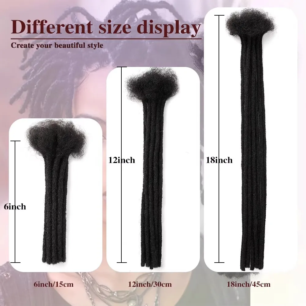 Наращивание человеческих волос шириной 0,4 см, 10 прядей, 100% человеческие волосы, наращивание дредов для мужчин и женщин