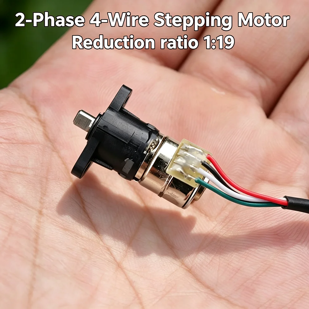 Mini Tiny 10mm 2-Phase 4-Wire Planetary Gear Stepper Motor 1:19 Reduction Ratio DIY Robot Monitor