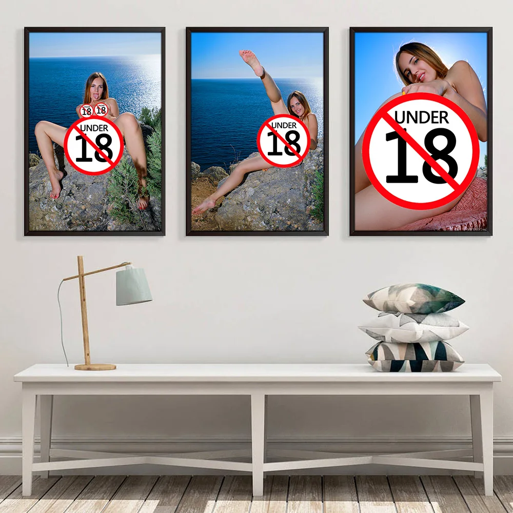 Sexy Girl Naked Woman Uncensored  Ass Shaved Pussy Photos Home Room Decor Wall Art Posters Canvas Fabric Cloth Print Paintings