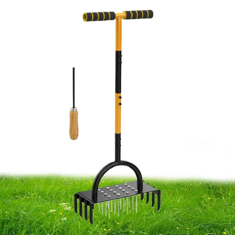 

Yard Aerator Aeration Tool For Lawn Manual Spikes Soil Loosening Puncher Grass Hole Plugger Equipment For Yard Patio Vegetable