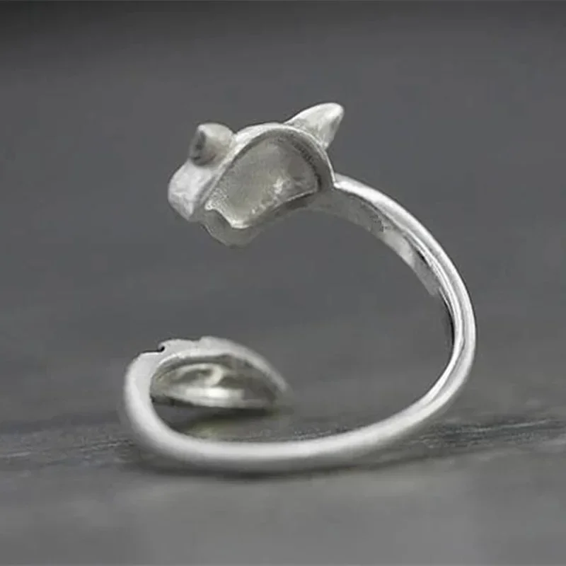 1/2PCS New fashion Raccoon Rings for Women Men Girls Halloween Jewelry Gift Vintage Finger Ring Resizable