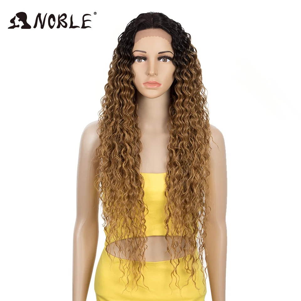 Noble Hair Synthetic Lace Wig Long Wavy Wig 30 Inch Blonde Wigs For Black Women Ombre Blonde Wig Synthetic Lace Wig