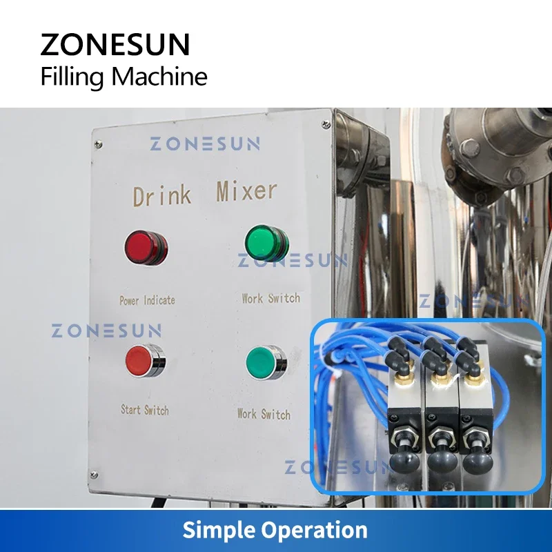 ZONESUN Filling Machine Carbonated Drinks Isobaric Filler Beer Cola Soda Beverage Bubble Water Sparkling Wine Production ZS-CF4