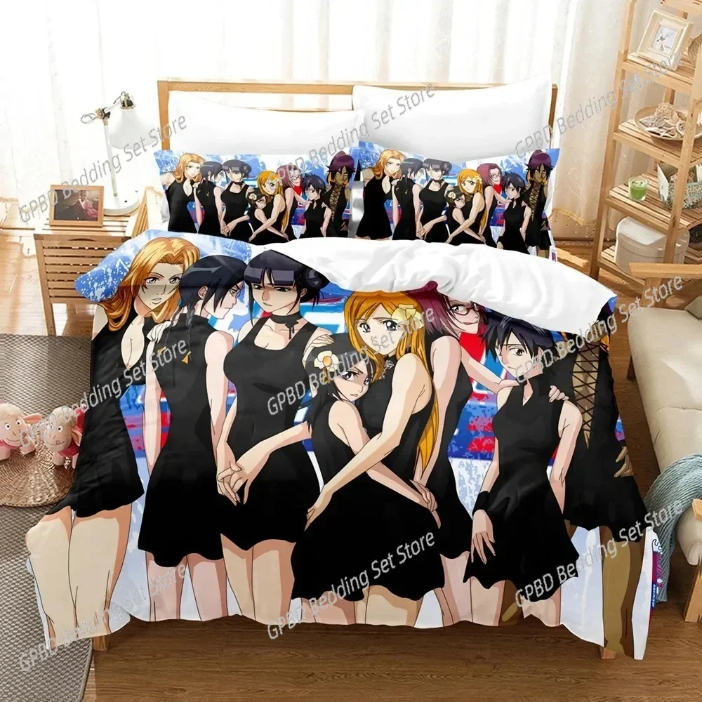 

3D Anime Bleach Kurosaki Ichigo Comfortable Duvet Quilt Cover Pillowcase Bedding Set Children Bedroom Decoration Home Textile