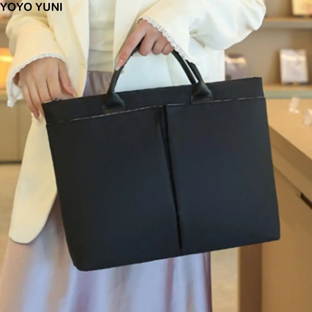 

15.6inch Portable Laptop Bags Shoulder Strap with Handle Laptop Handbag Waterproof Solid Color Notebook Sleeve Bag