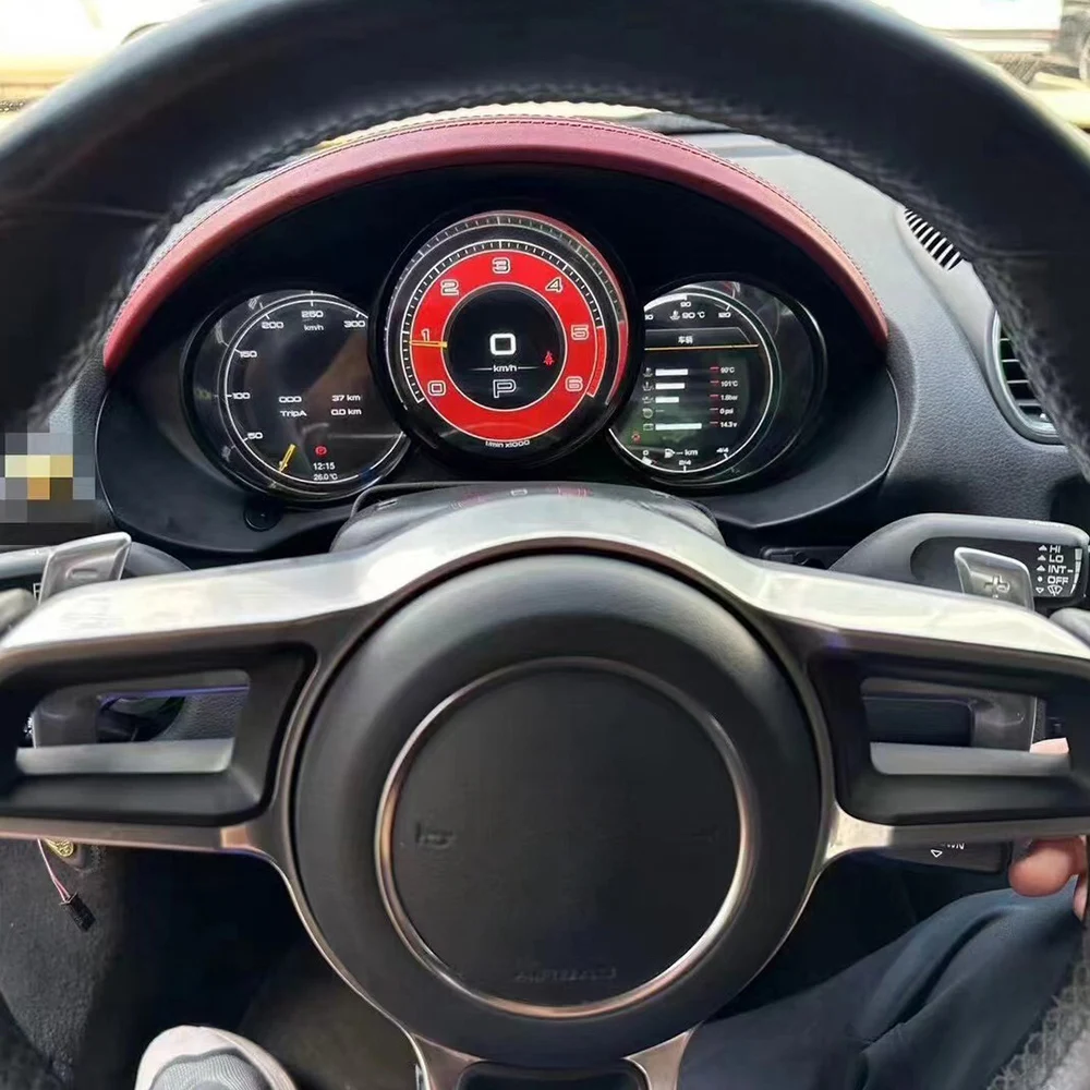 For Porsche Macan Virtual Cockpit Car Digital LCD Instrument Cluster Dash Speed Meter Dynamic Gauge Display for Water Temp Oil