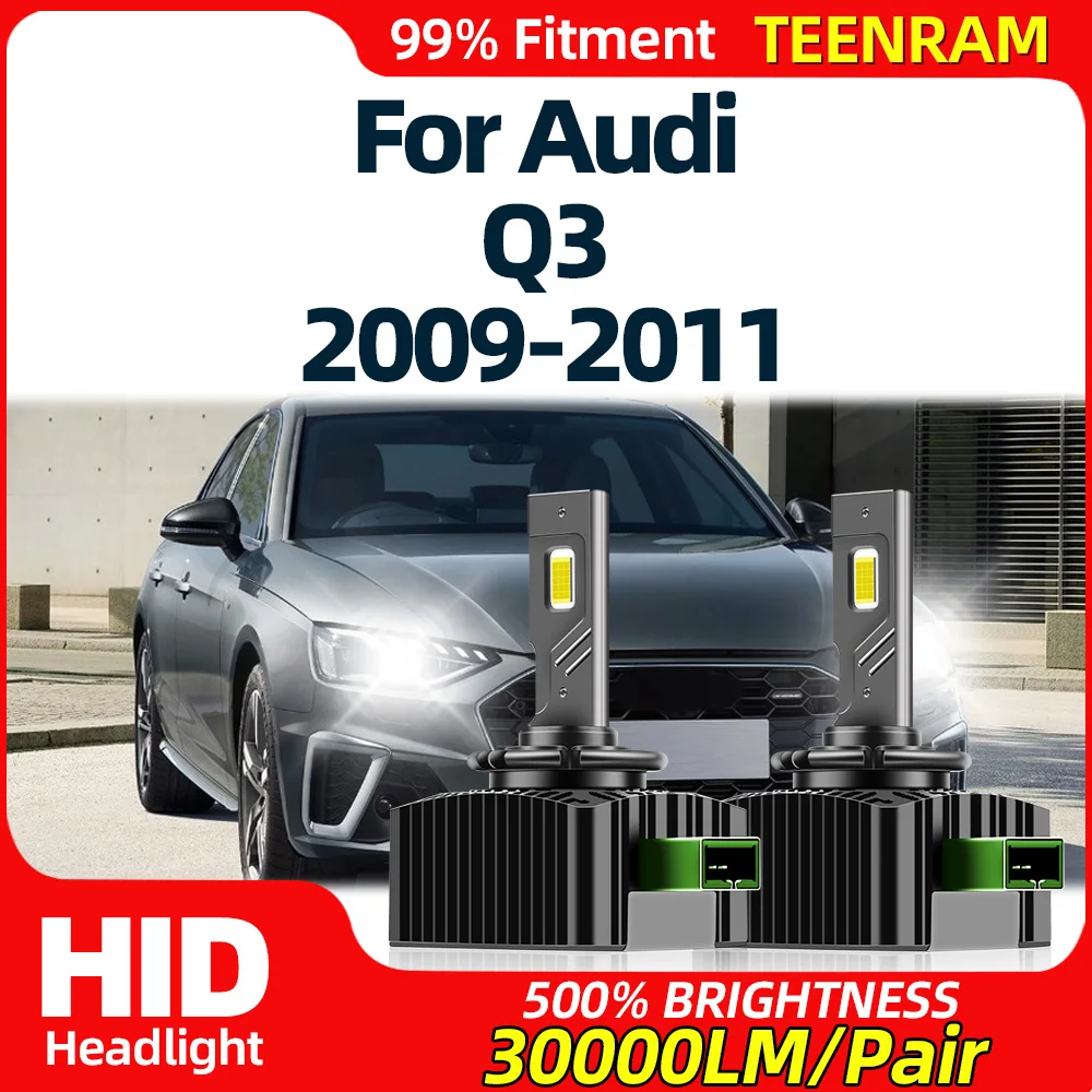 

120W LED Headlight Bulbs 30000LM Canbus No Error HID Xenon Headlamps 6000K White Plug And Play For Audi Q3 2009 2010 2011