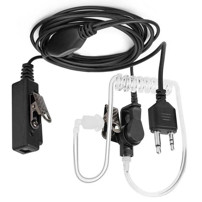 2Pin Acoustic Air Tube Earpiece PTT Microphone Headset for MIDLAND G6/G7/G8/G12 GXT 450/650/750/800 LXT80/112 Walkie Talkie