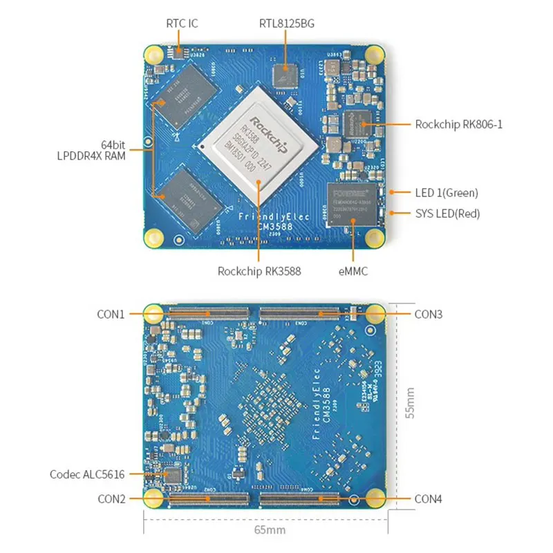 Imagem -03 - Rockchip Rk3588 Nas Kit Placa de Desenvolvimento Controlador Ethernet Suporta Openwrtandroidlinux Pcie 2.5g Cm3588